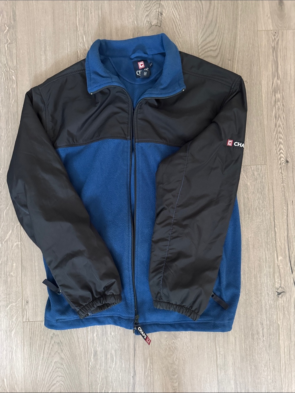 Chaps Men’s Blue and Black Performance Fleece Jacket